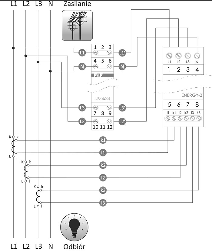 Schemat podłączenia Enegy 3 OPTi i LK-BZ3